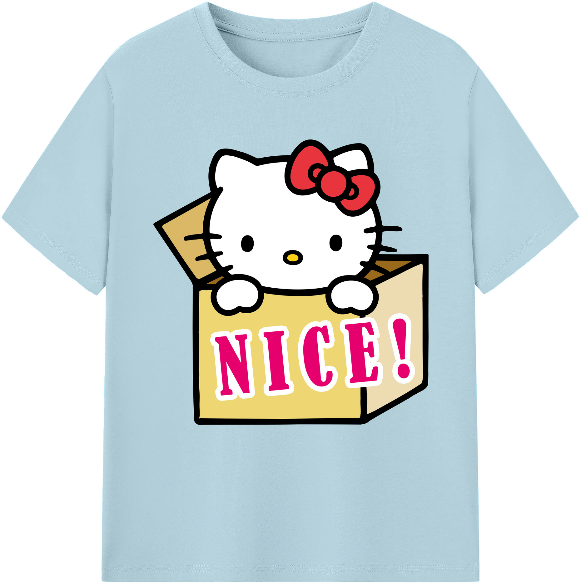 （画像用） Hello Kitty ハローキティ 綿100％半袖Tシャツ（フロントプリント）